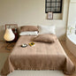 Decobites Luxe Quilt Set: Velvet Fleece Bedspread & Cotton Coverlet with Pillowcases