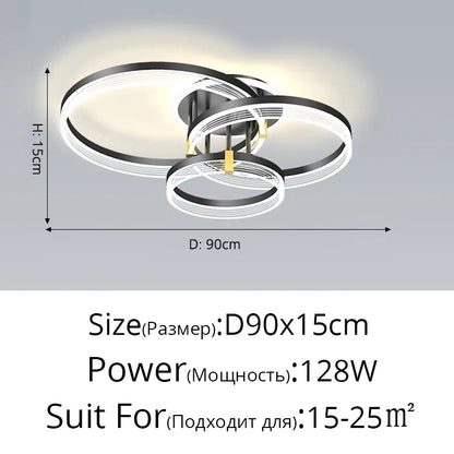 ثريا دائرية من الأكريليك من DecorBites™ - ديكور إضاءة داخلي عصري لغرفة المعيشة