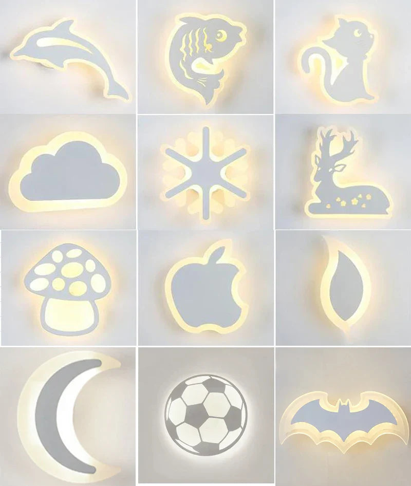 DecorBites™ Kids' LED Wall Light Modern Acrylic Bedroom Sconce Decor, AC85-265V