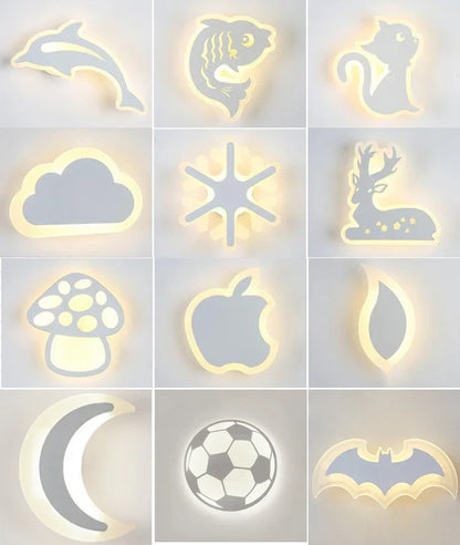 DecorBites™ Kids' LED Wall Light Modern Acrylic Bedroom Sconce Decor, AC85-265V