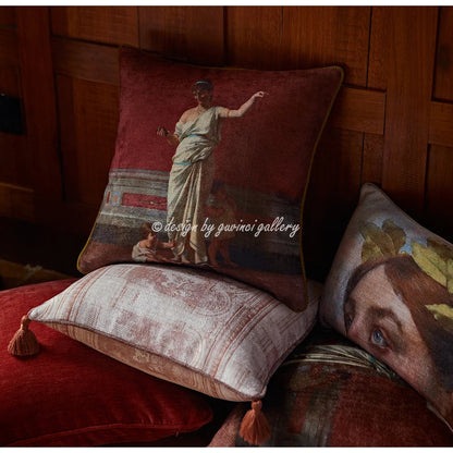 غطاء وسادة قطني بتصميم عيون الملاك من ديكوربايتس™ - ديكور منزلي فاخر مستوحى من الفن اليوناني