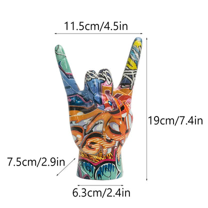 DecorBites™ Hand Statue 19cm Modern Pop Art Resin Sculpture Home Decor