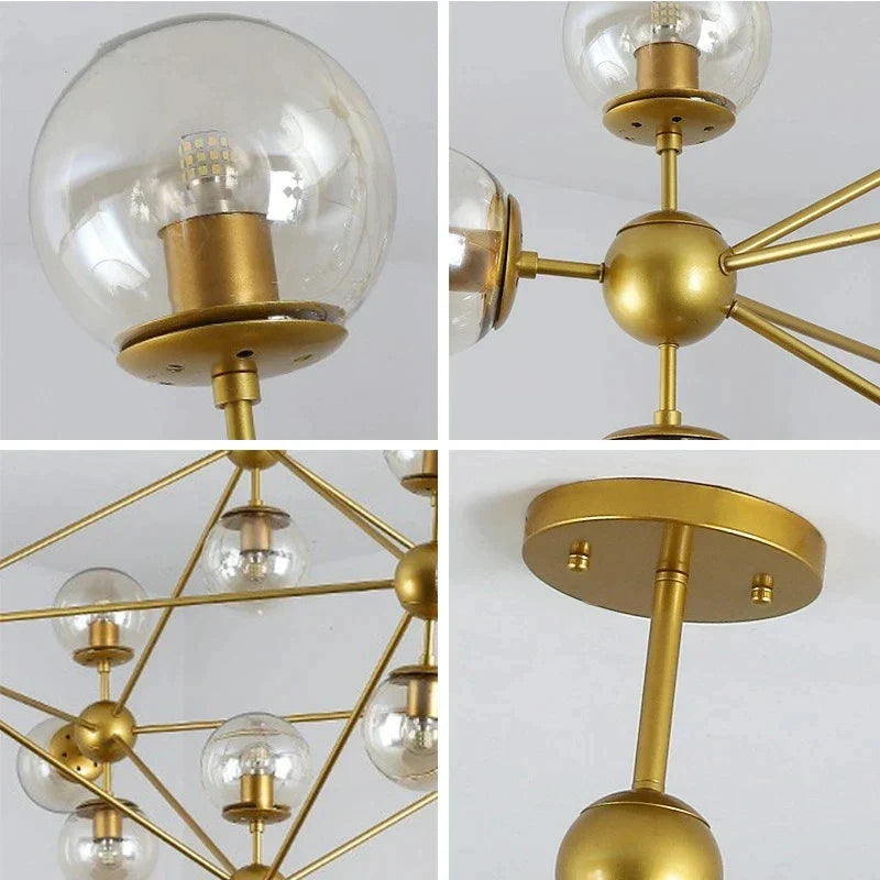 DecorBites™ Glass Bean Industrial Pendant Light for Living Room Bedroom Loft