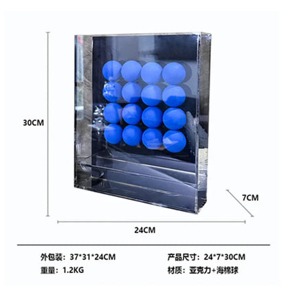 Adorno de bola geométrica abstracta acrílica DecorBites™ en marco decorativo para pintura