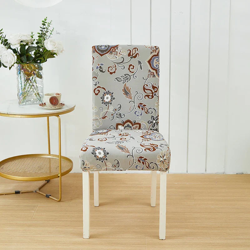 Decobites Stretch Print Chair Cover Slipcovers - Elastic Seat Case