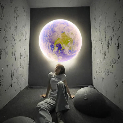 Lámpara de pared LED DecorBites™ Creative Moon Earth para espacios de vida modernos