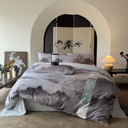DecorBites™ Chinese Digital Printing Bedding Set - Soft, Washed, Skin-Friendly Duvet Cover Kit