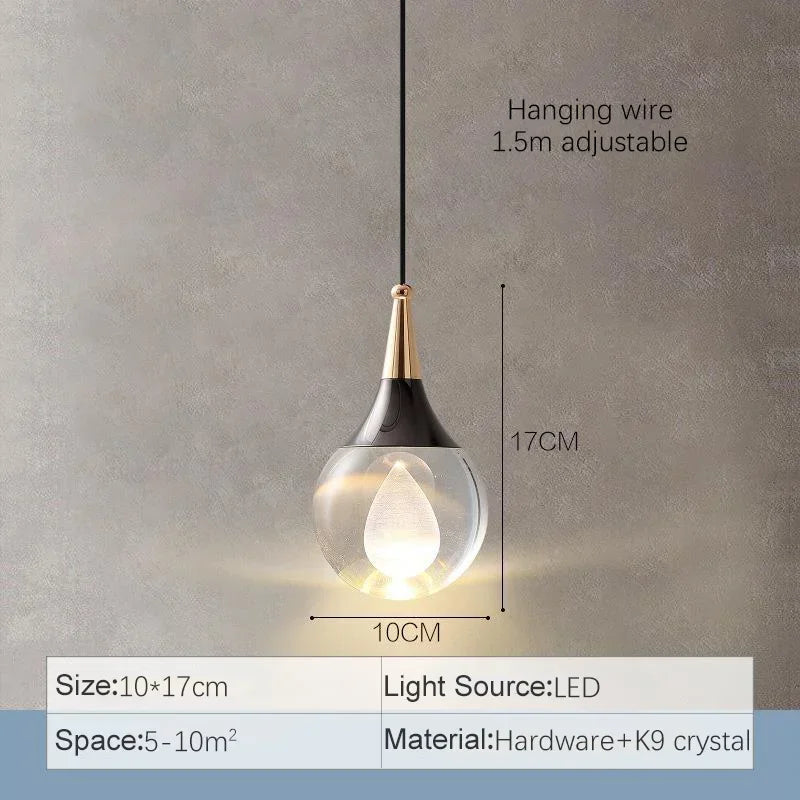 DecorBites™ Crystal LED Ball Pendant Chandelier for Dining Room, Bedroom, Kitchen, and Restaurant decor
