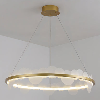 DecorBites™ Frost Texture LED Ring Chandelier for Living Room Office Ceiling