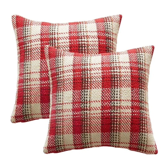 DecorBites™ Buffalo Plaid Cotton Linen Sofa Cushion Cover Pillowcase