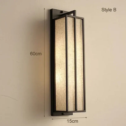 DecorBites™ Chinese Style Iron Art Wall Lamp with Linen Cloth Cover