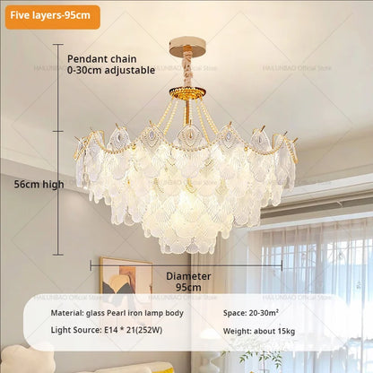 DecorBites™ Crystal Chandelier: Luxury Living Room Lighting for Elegant Home Decor