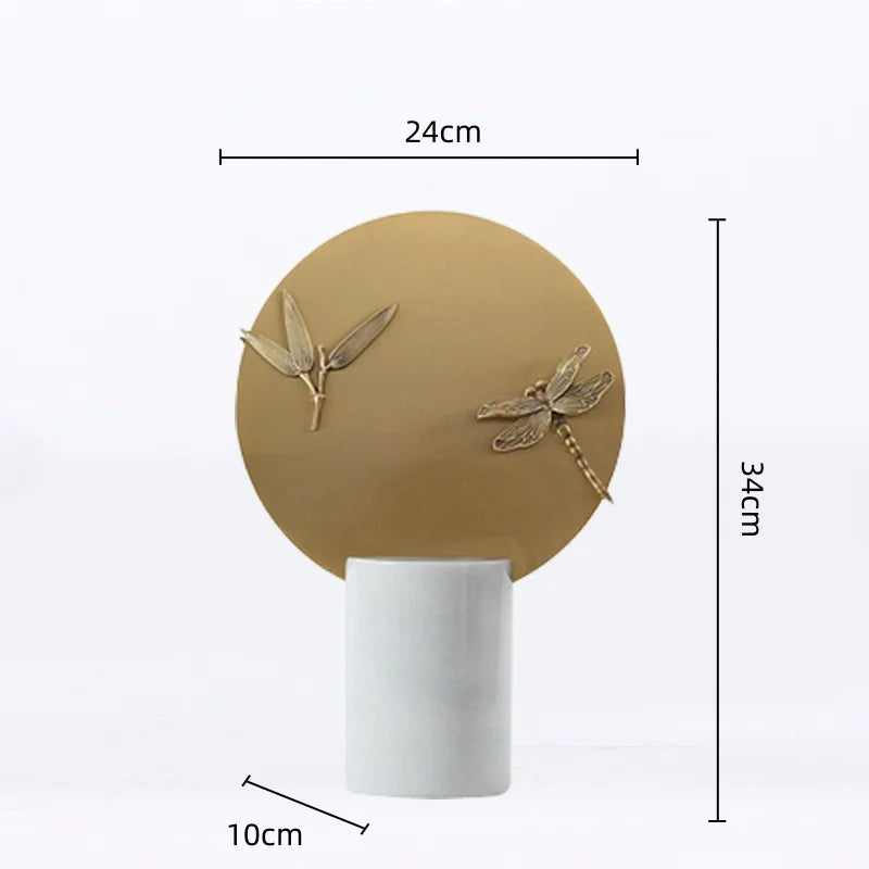 DecorBites™ Golden Geometric Circle Insect Figurine Set Home Decor