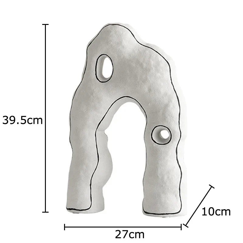 مزهرية سيراميك هندسية من DecorBites™ - زخارف تجريدية، ديكور منزلي