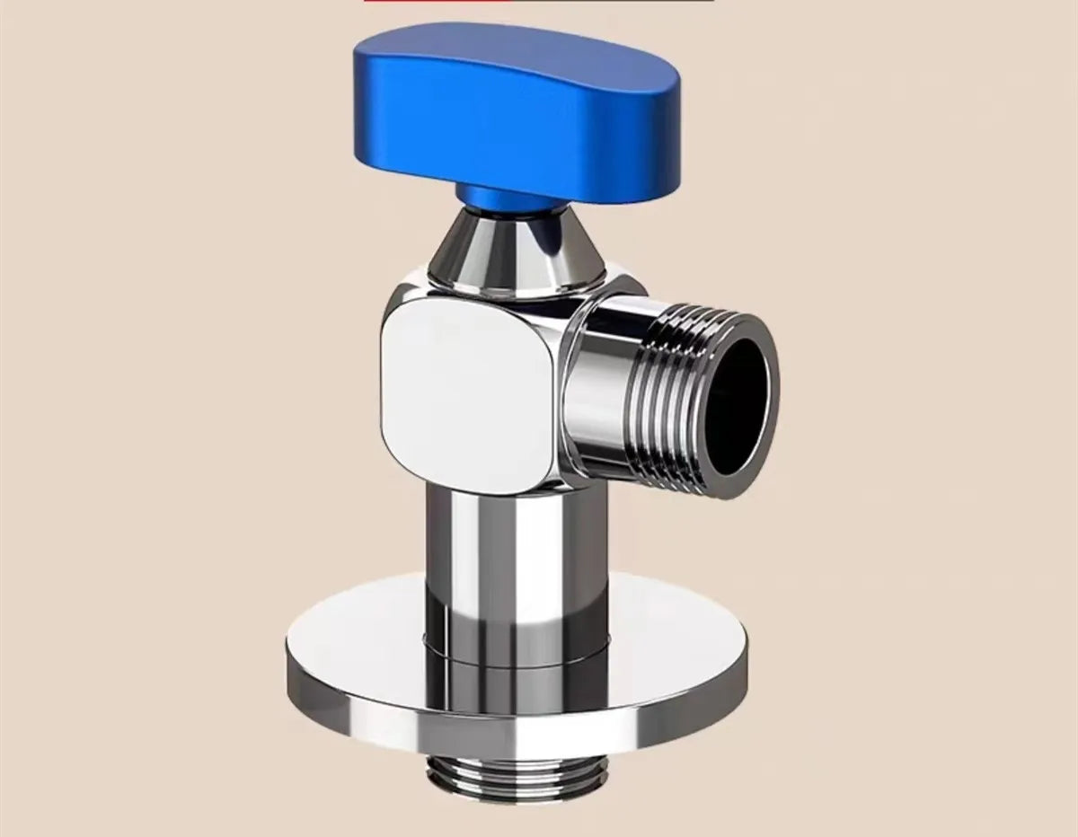DecorBites™ Brass Angle Valve Chrome Gray Corner Bathroom Water Control Tap - 1/2*1/2