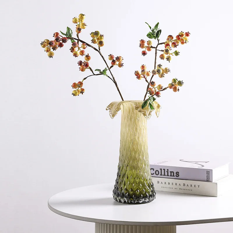 DecorBites™ Gradient Glass Vase & Fruit Plate Set for Home Decor & Storage