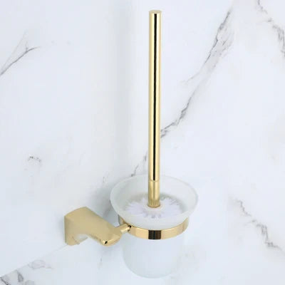 Conjunto de Herrajes para Baño Decorbites™ de Oro: Perchero para Toallas, Estante, Sostenedor de Papel, Sostenedor de Toallas, Sostenedor de Cepillo para Inodoro