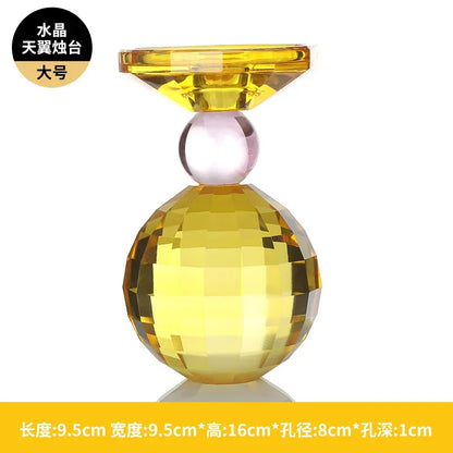 Portavelas de cristal DecorBites™: Elegante centro de mesa para eventos románticos y decoración del hogar.