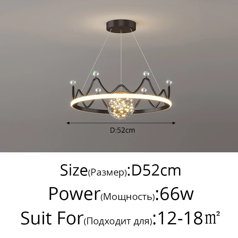 DecorBites™ LED Gypsophila Chandelier for Modern Living Room Decor - Crown Ceiling Pendant Light