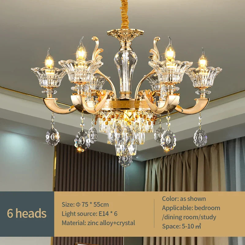 DecorBites™ Crystal Chandelier Pendant for Villa Duplex, Hotel Lobby, European Décor