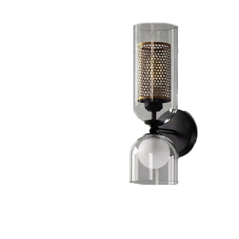 DecorBites™ Clear Glass Wall Light Sconce, Modern Bathroom Bedroom Foyer Lighting Fixtures