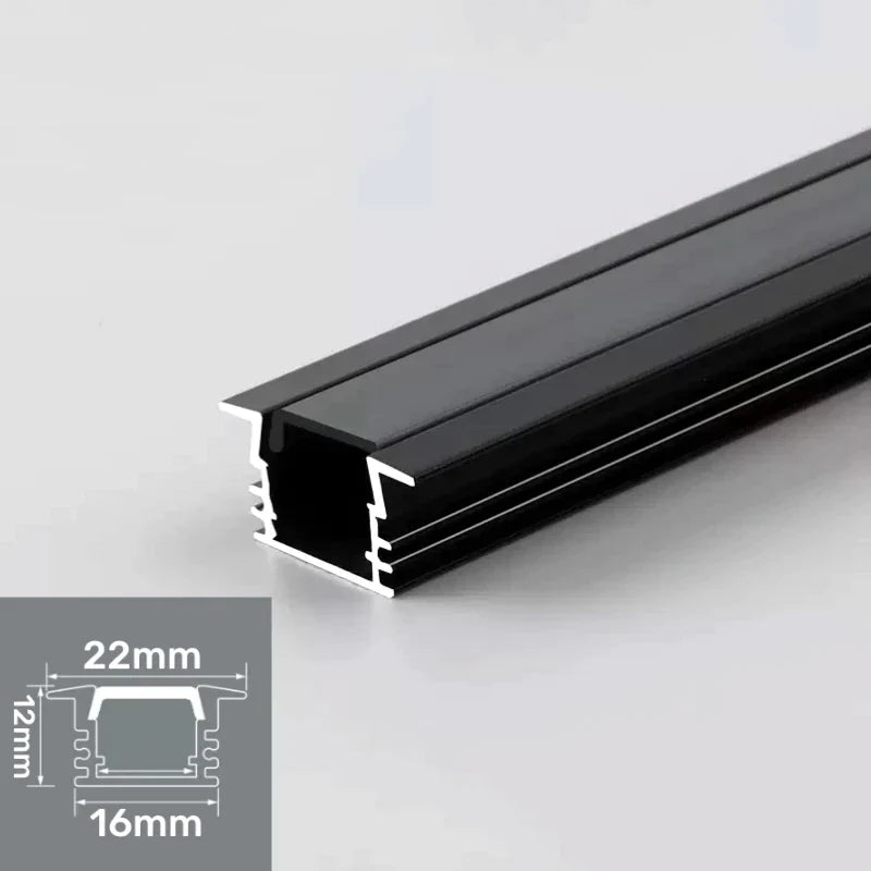 DecorBites™ LED Aluminum Profile Recessed U/YW-Shape Hidden Channel Milky Cover Bar Strip Light