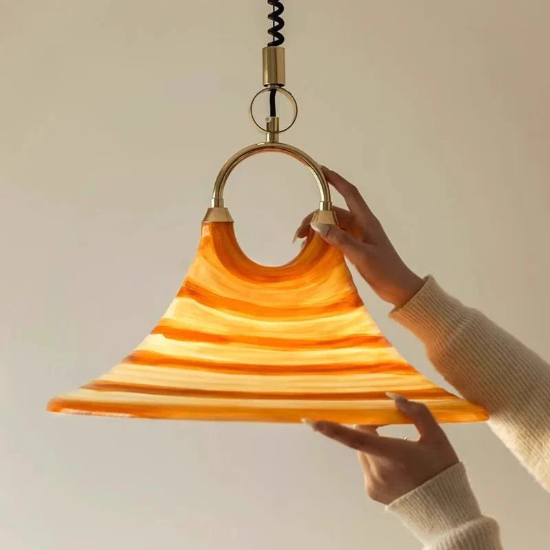 DecorBites™ Liftable Trumpet Chandelier: Minimalist LED Pendant Lamp for Dining Room & Bedroom