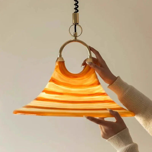 DecorBites™ Liftable Trumpet Chandelier: Minimalist LED Pendant Lamp for Dining Room & Bedroom