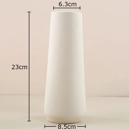 DecorBites™ Gradient Ceramic Vase Cylinder Desk Decoration Floral Vases Modern Room Decor