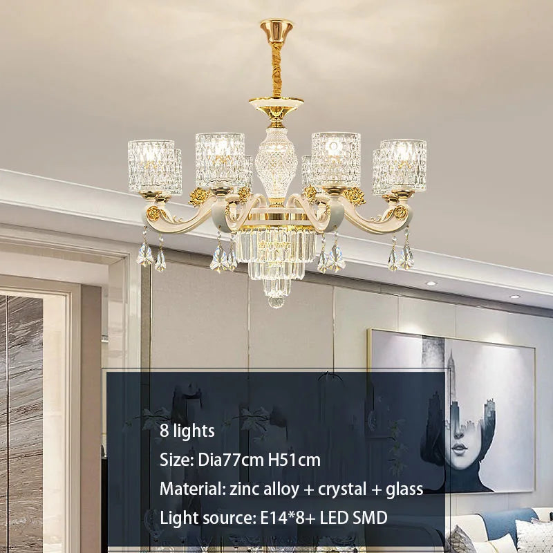 DecorBites™ Elegant Crystal Chandelier LED Lights for Luxury Home Decor