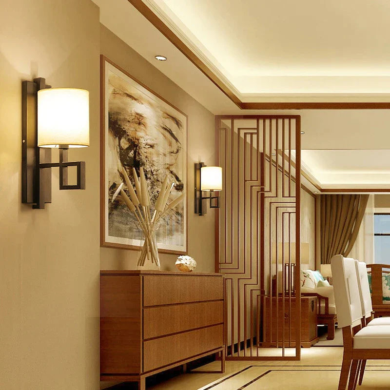 DecorBites™ Chinese Style Cloth Wall Lamp for Bedroom, Corridor, Stair, Aisle, Porch, Restaurant