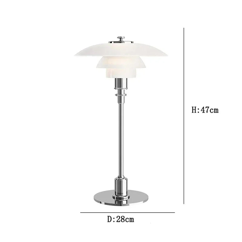DecorBites™ Glass Desk Lamp: Modern Danish Design for Living Room, Study, or Hotel Bedside
