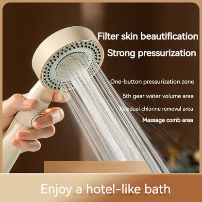 DecorBites™ Black Gas Rain Mist Shower Head for High Water Pressure and Polished Look