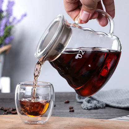 Decorbites™ Glas-Pour-Over-Kaffeemaschine Topf Barista-Brauer Filter-Dripper - 800 ml