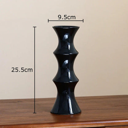 DecorBites™ Bamboo Ceramic Vase for Stylish Room Decor and Flower Arrangement