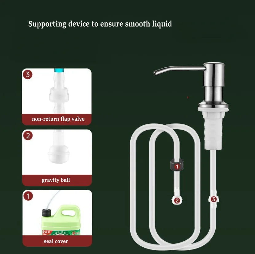 DecorBites™ Kitchen Sink Soap Dispenser with Extension Tube and Press Extractor