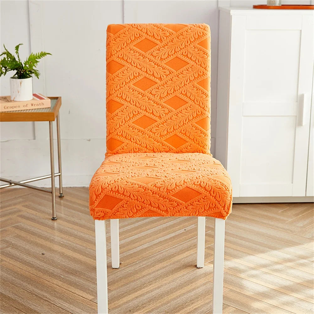 Decobites Velvet Jacquard Chair Cover Elastic High Armchair Accent Seat for Home & Office