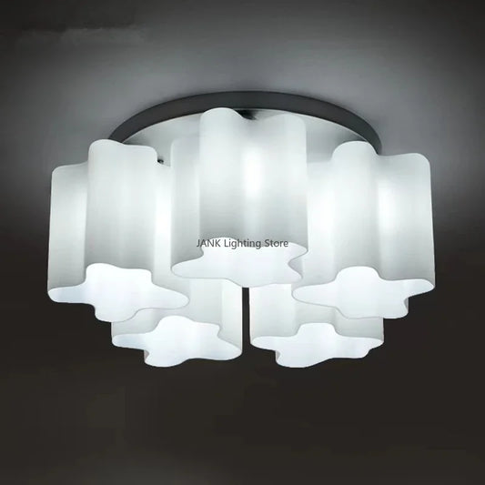 DecorBites™ Cloud Glass LED Ceiling Light: Modern Minimalist Circular Design for Bedroom, Hallway, Restaurant