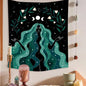 Moon Phase Rainbow Girl Tapestry for Decobites Home Decor