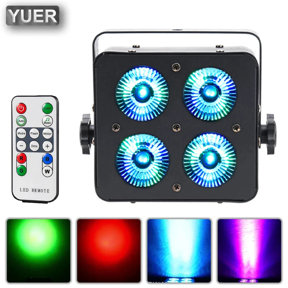 Decorbites™ Luz LED Flat Par 4X10W RGBW para Iluminación de Fiestas, Bodas y Escenarios
