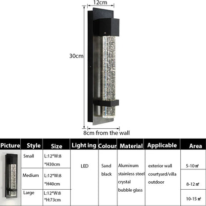 Lámpara de pared exterior LED DecorBites™ Crystal Bubble para porche, entrada y jardín