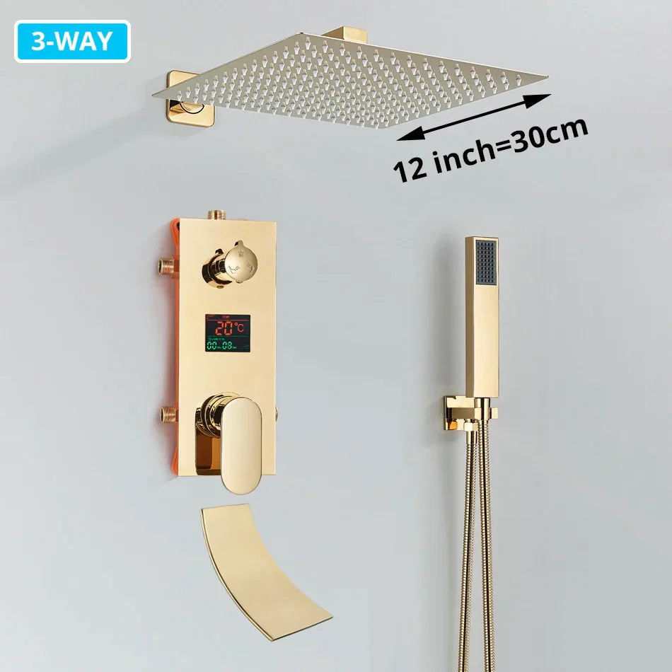 Gold Digital Shower Set