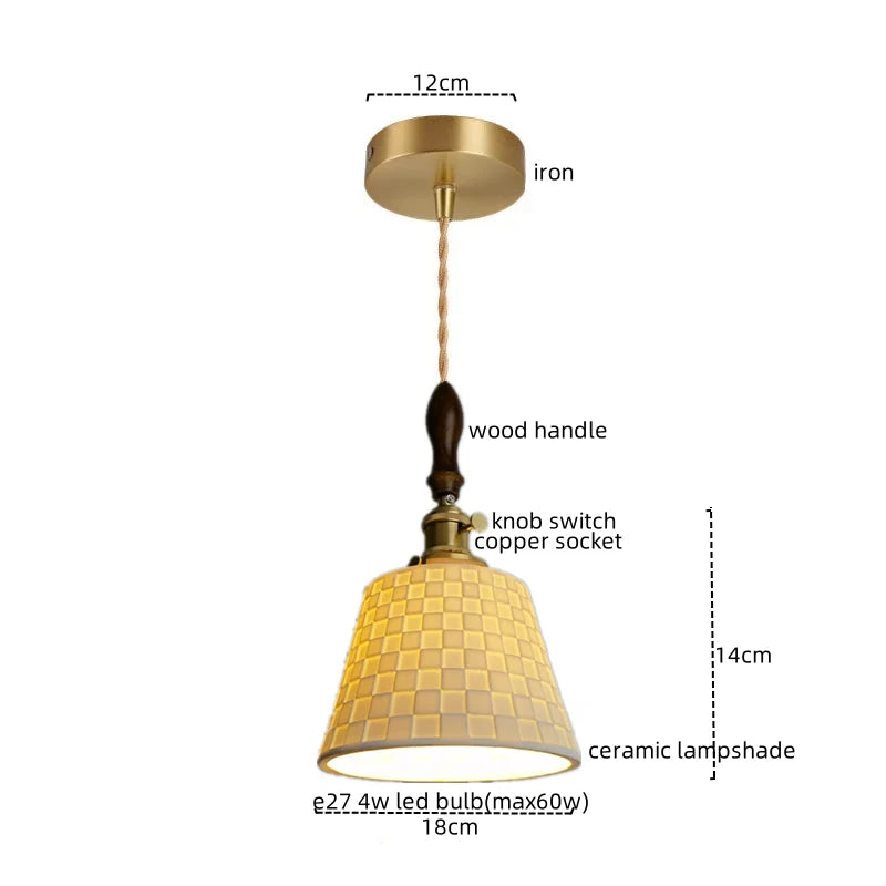 DecorBites™ Ceramic Copper LED Pendant Light for Kitchen Dining Bedroom Decor