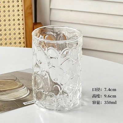 DecorBites™ Glass Cafe Coffee Cup Water Cup Iced Latte Americano Juice Glass
