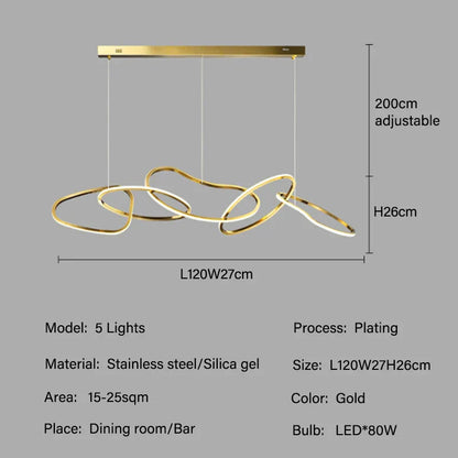 DecorBites™ LED Ring Chandelier for Living Dining Room - Postmodern Luxury Minimalist Art Lighting