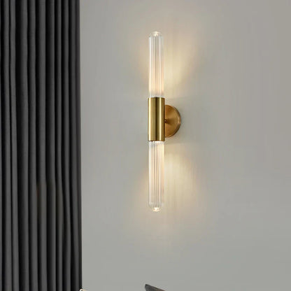 Aplique LED DecorBites™ de metal dorado con cristal blanco transparente, casquillo E27, diseño minimalista