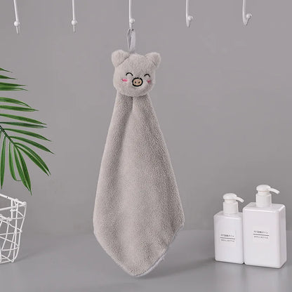 DecorBites™ Cartoon Rabbit Coral Fleece Hand Towel: Soft, Absorbent, Quick-Dry Terry Towel