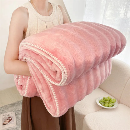 DecorBites™ Bubble Velvet Woolen Sofa Blanket - Soft & Warm Multi-Purpose Cover