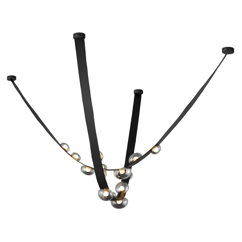 Lámpara de araña DecorBites™ de cuero de lujo italiano para comedor y sala de estar