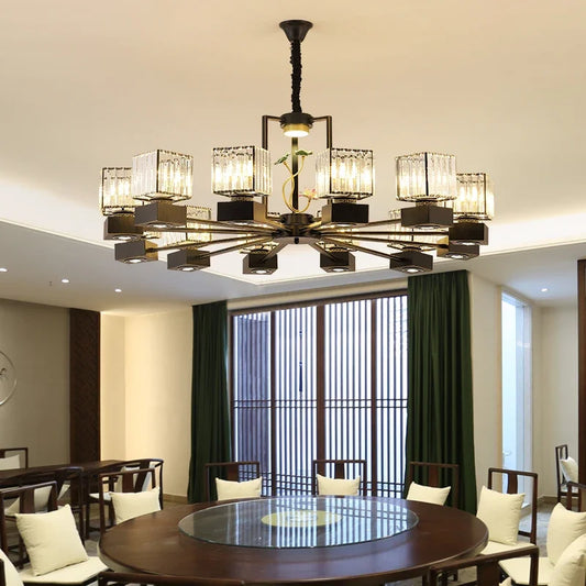 DecorBites™ Crystal Dining Room Chandelier with Spotlights for Hotel Club Ballroom